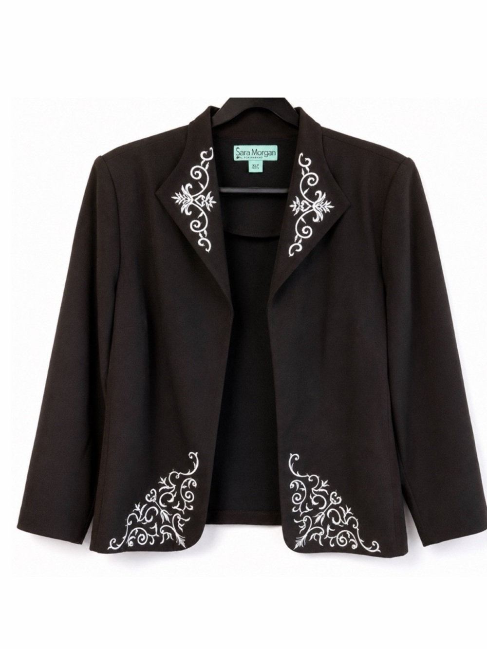 Sara Morgan Haband Vintage Embroidered‎ Brown Blazer
